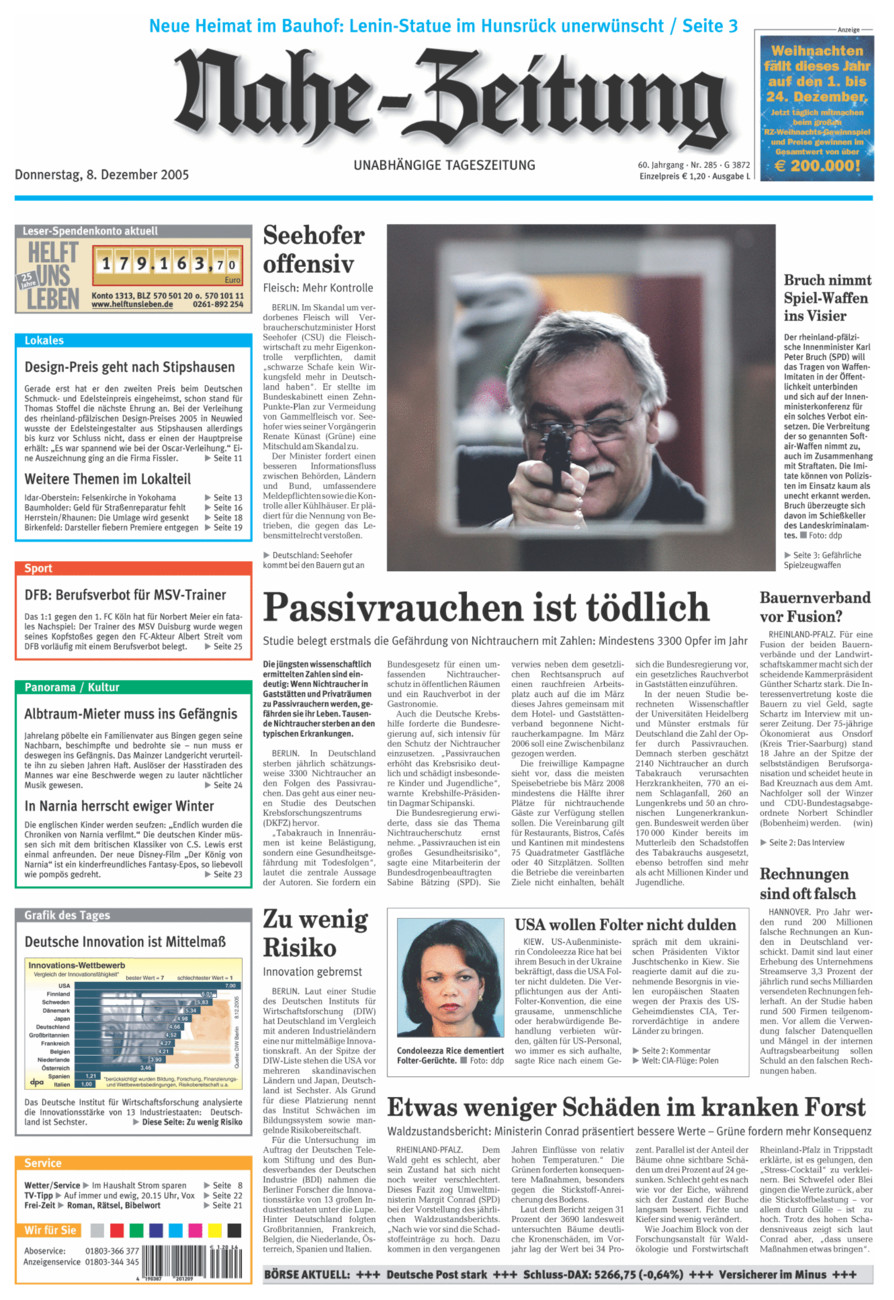 Nahe-Zeitung vom Donnerstag, 08.12.2005