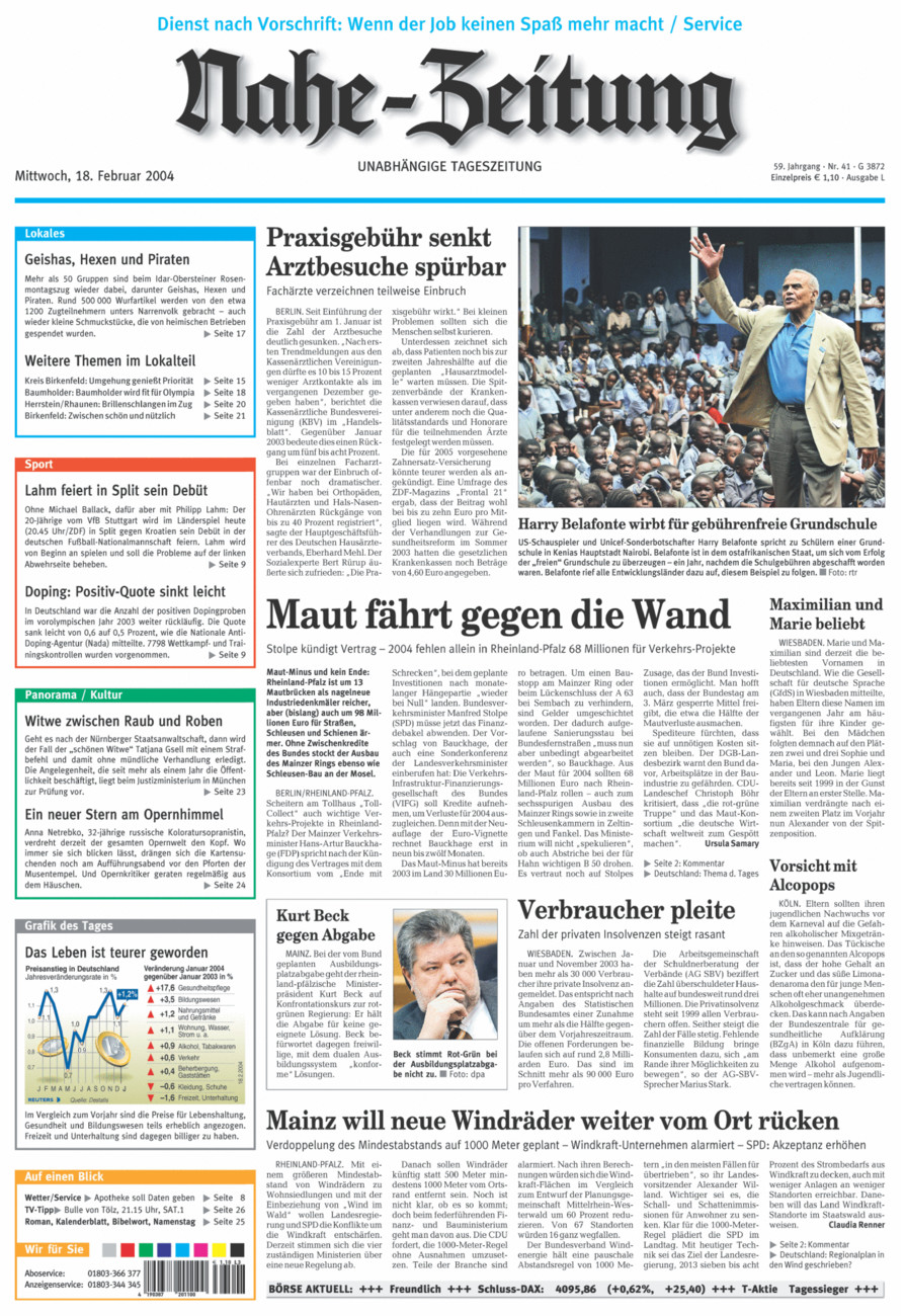 Nahe-Zeitung vom Mittwoch, 18.02.2004