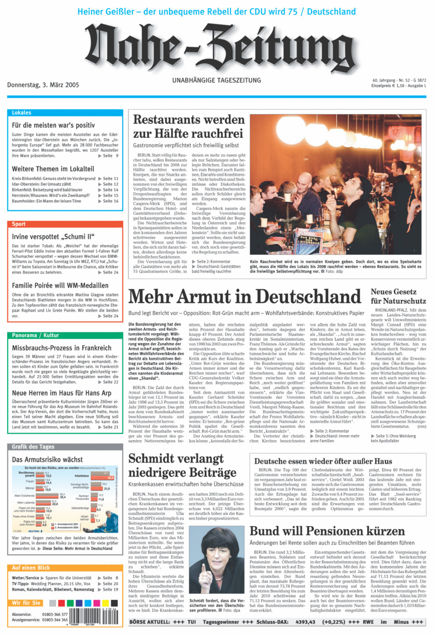 Nahe-Zeitung vom Donnerstag, 03.03.2005
