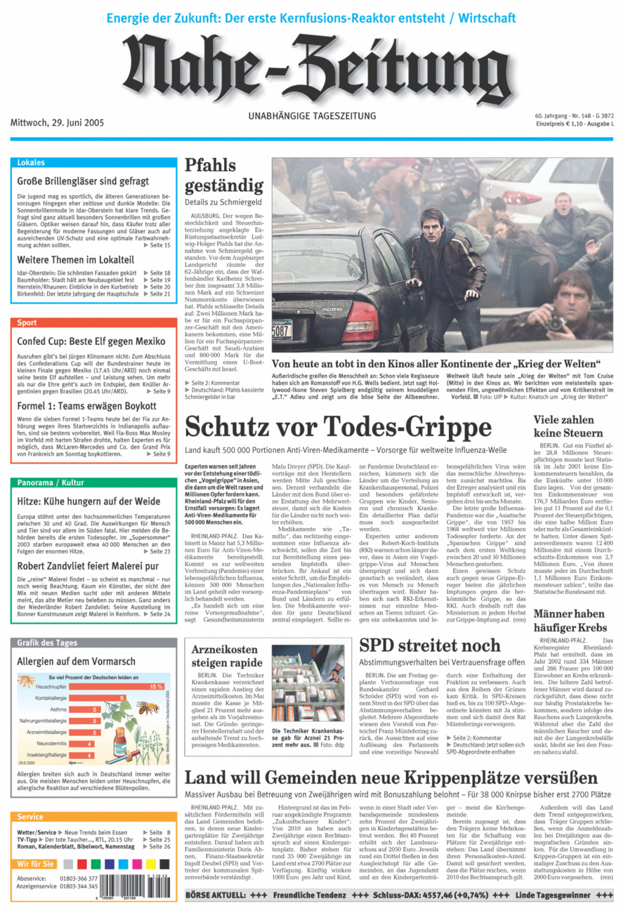 Nahe-Zeitung vom Mittwoch, 29.06.2005