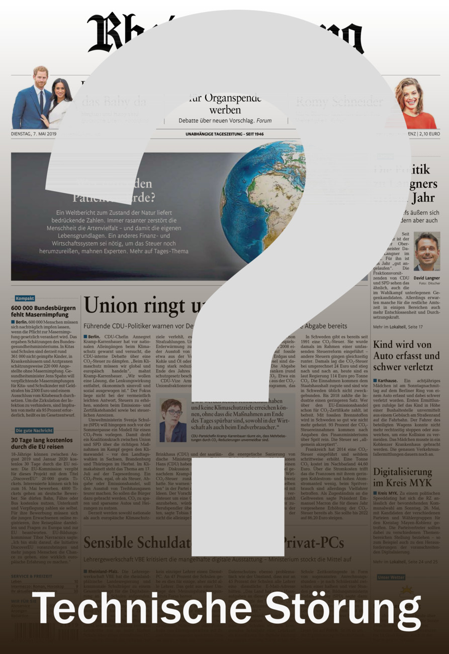Nahe-Zeitung vom Montag, 18.03.2019