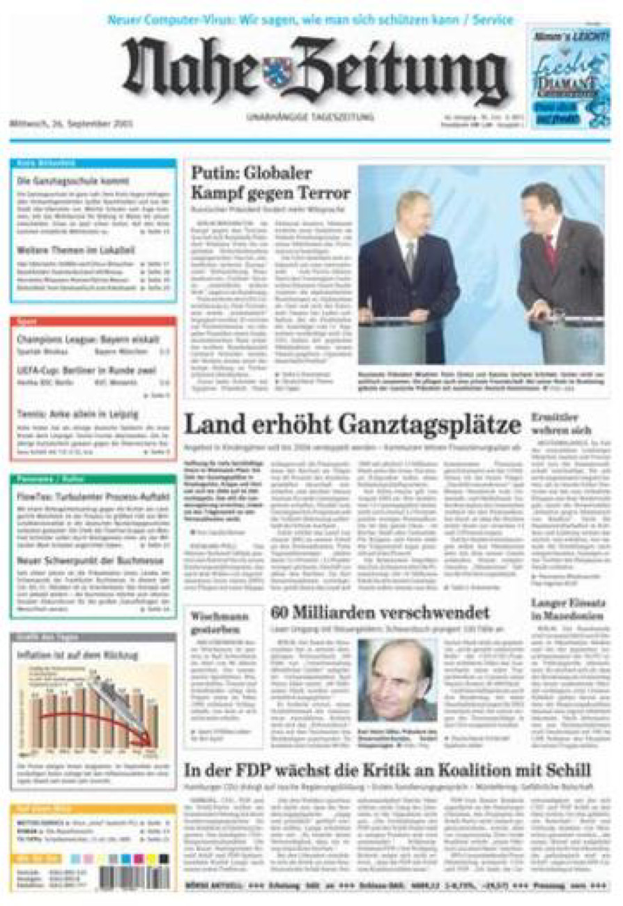 Nahe-Zeitung vom Mittwoch, 26.09.2001
