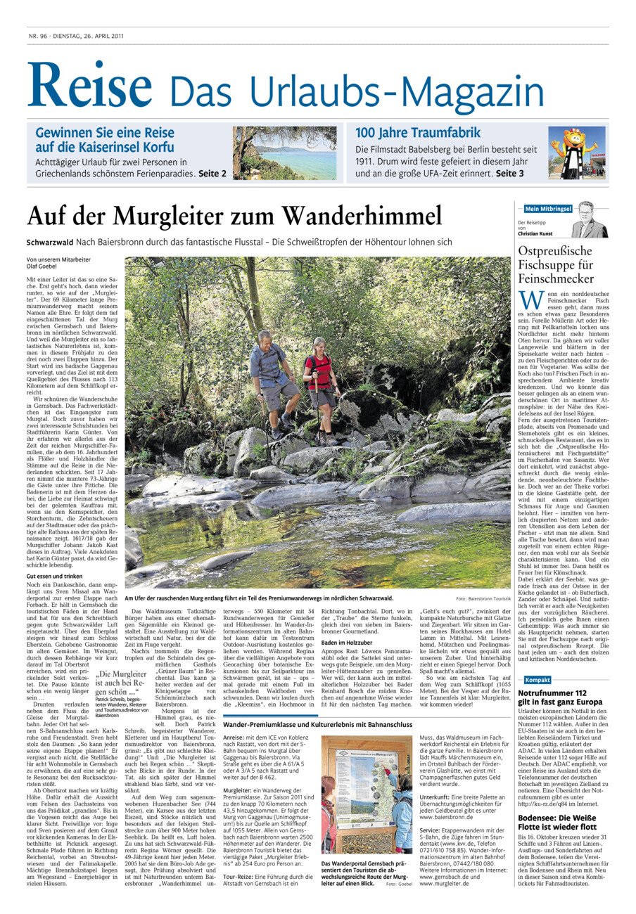 Nahe-Zeitung vom Dienstag, 26.04.2011