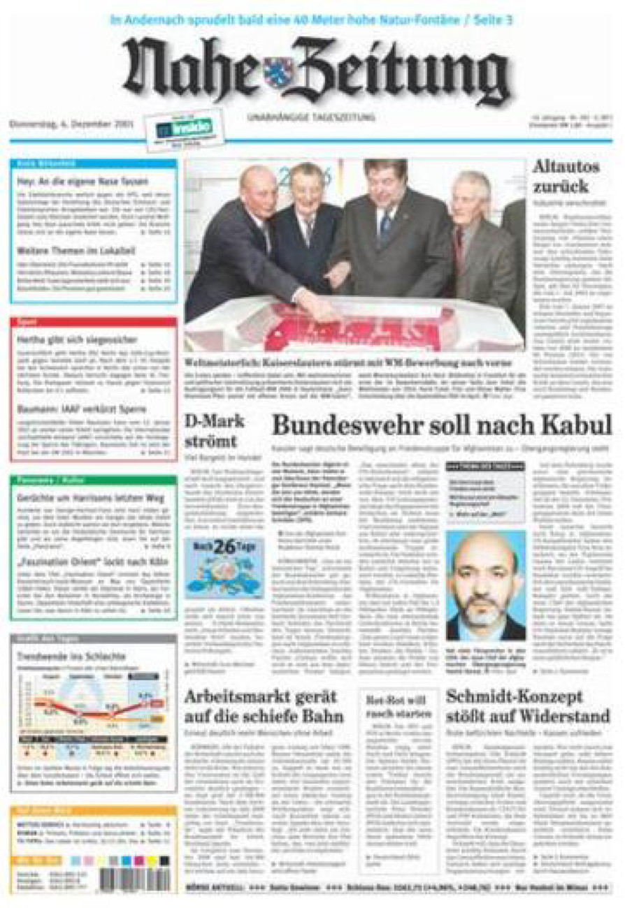 Nahe-Zeitung vom Donnerstag, 06.12.2001