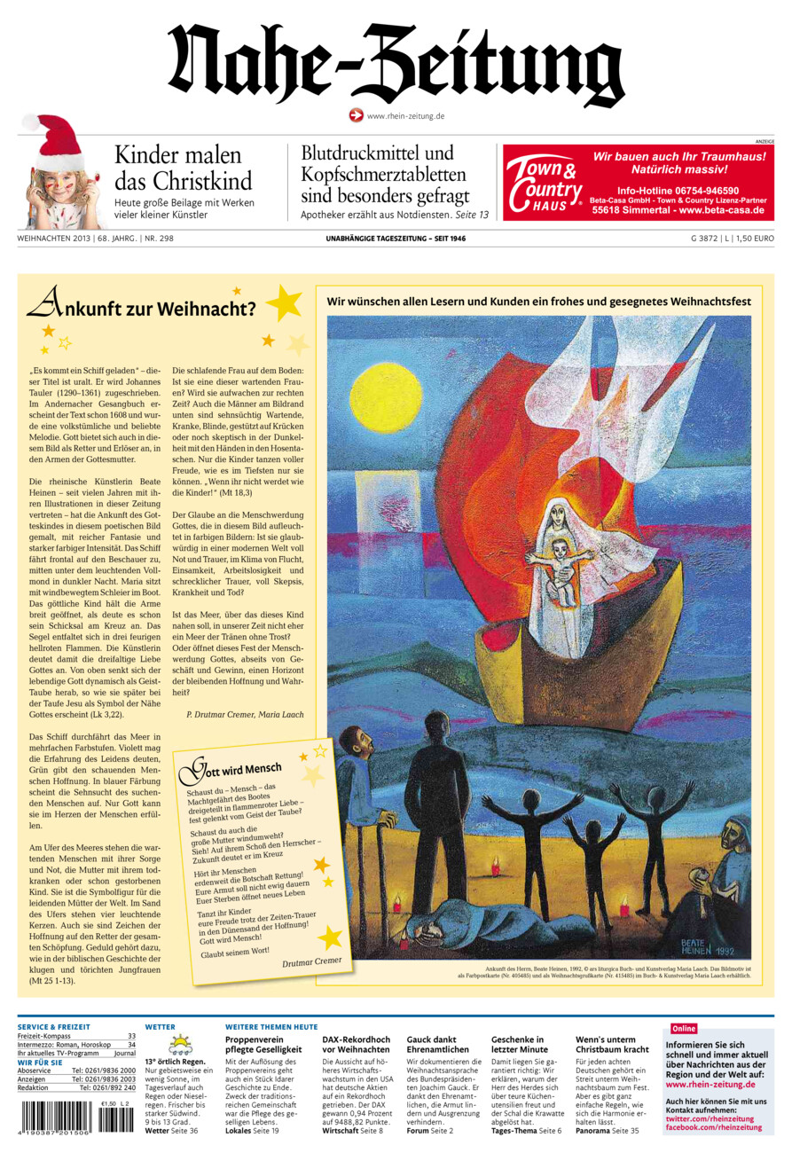 Nahe-Zeitung vom Dienstag, 24.12.2013