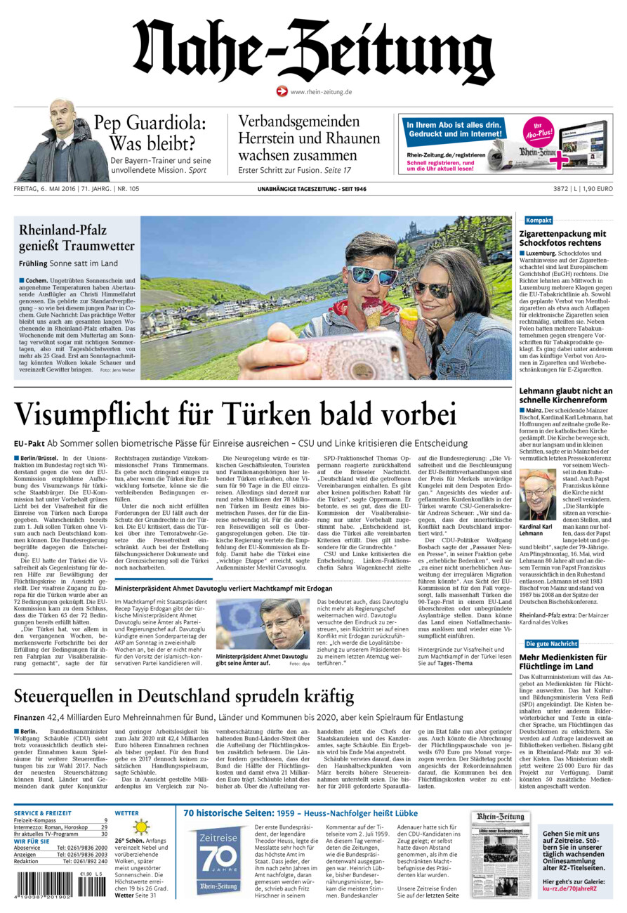Nahe-Zeitung vom Freitag, 06.05.2016