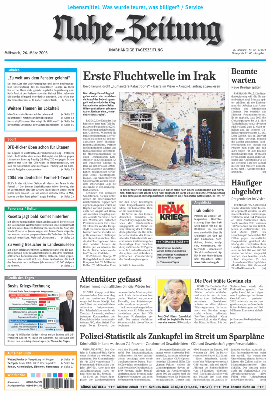 Nahe-Zeitung vom Mittwoch, 26.03.2003