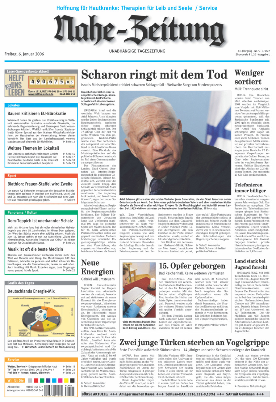 Nahe-Zeitung vom Freitag, 06.01.2006