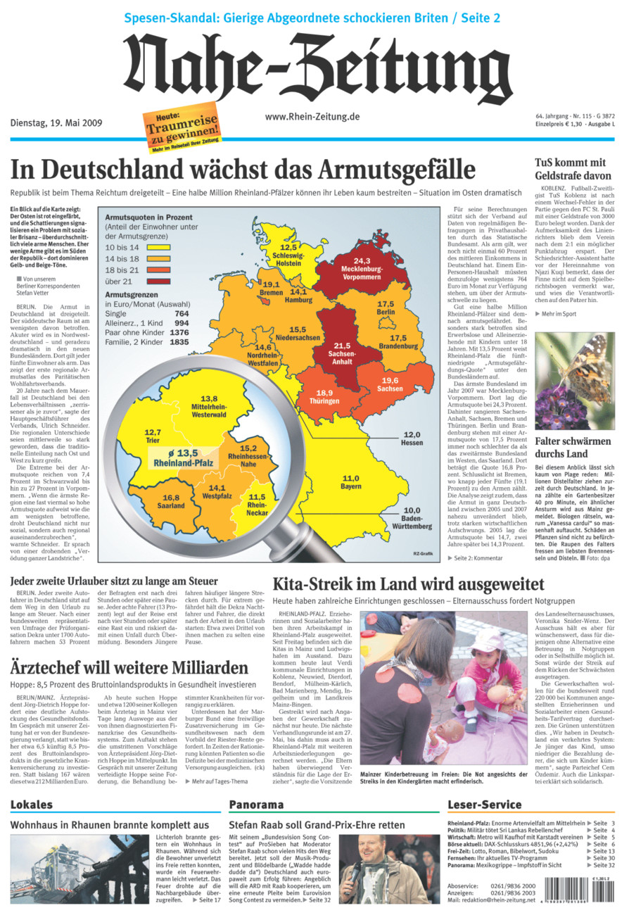 Nahe-Zeitung vom Dienstag, 19.05.2009