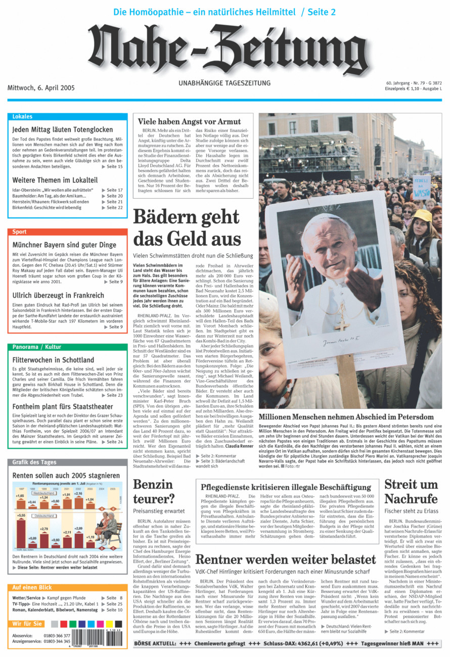 Nahe-Zeitung vom Mittwoch, 06.04.2005