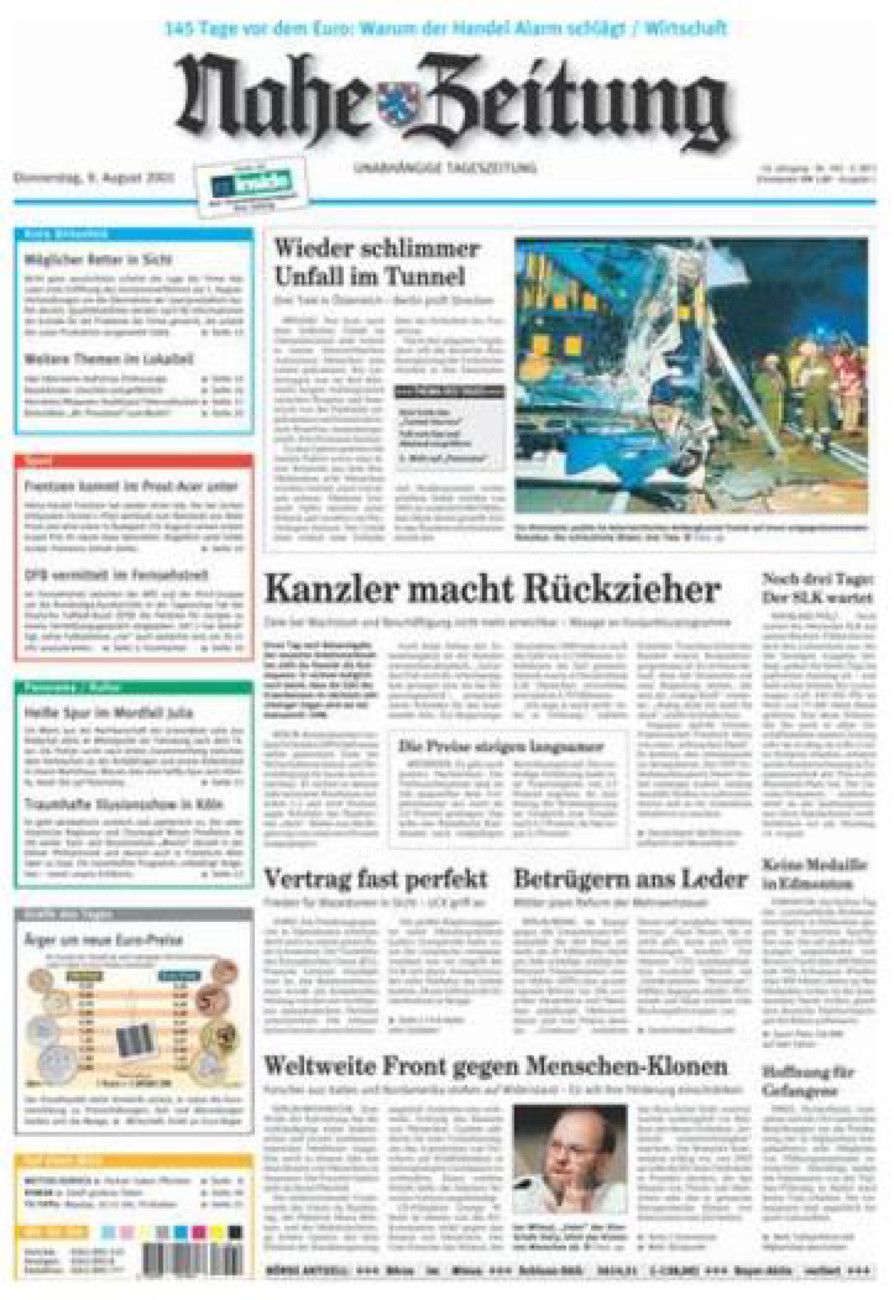 Nahe-Zeitung vom Donnerstag, 09.08.2001