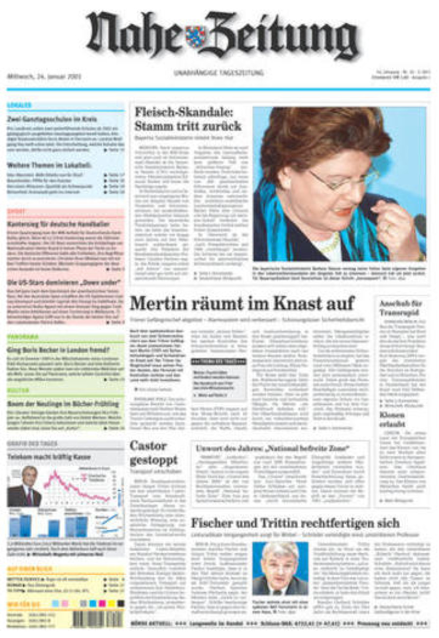 Nahe-Zeitung vom Mittwoch, 24.01.2001