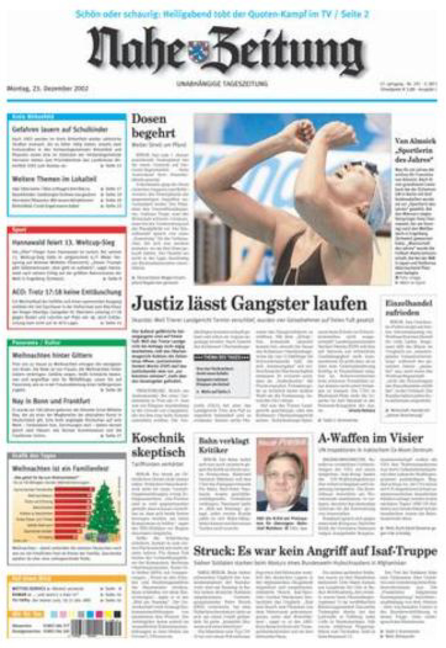 Nahe-Zeitung vom Montag, 23.12.2002