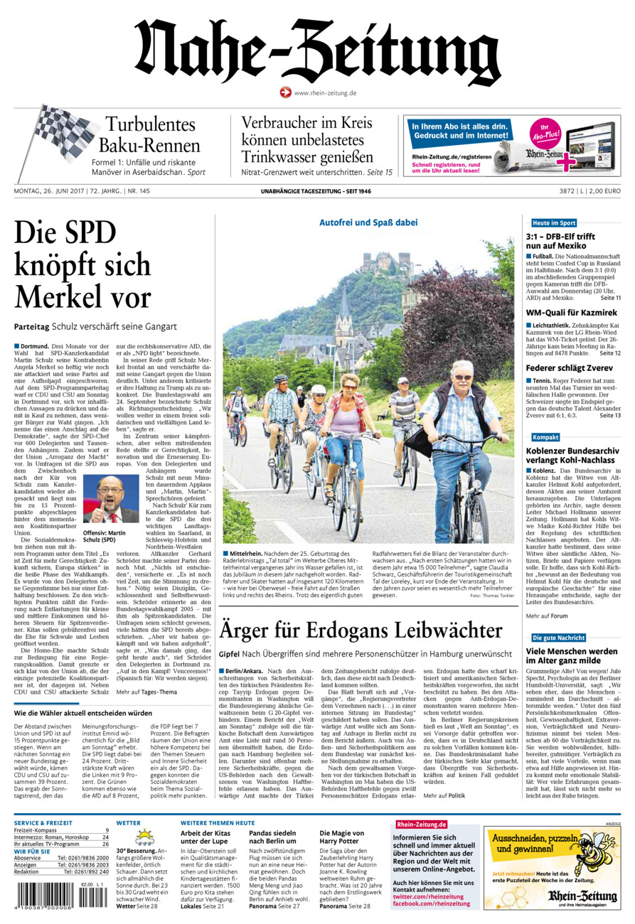 Nahe-Zeitung vom Montag, 26.06.2017