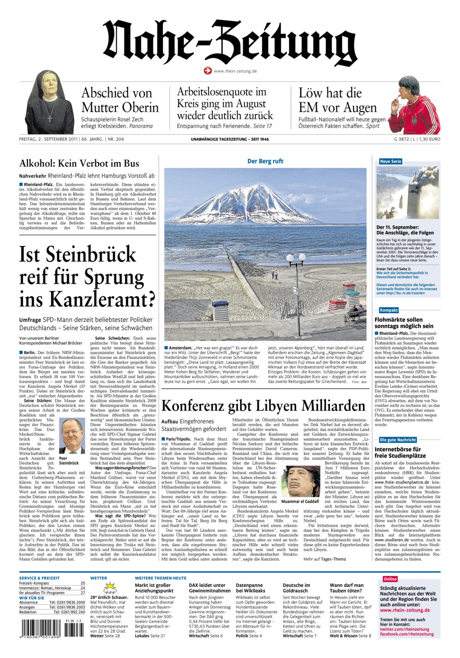 Nahe-Zeitung vom Freitag, 02.09.2011