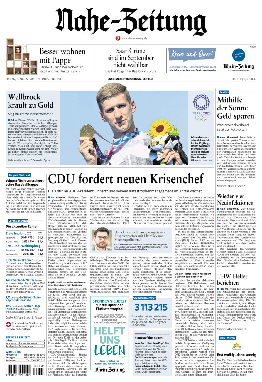Nahe-Zeitung vom Freitag, 06.08.2021