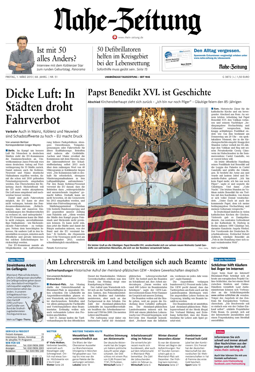 Nahe-Zeitung vom Freitag, 01.03.2013