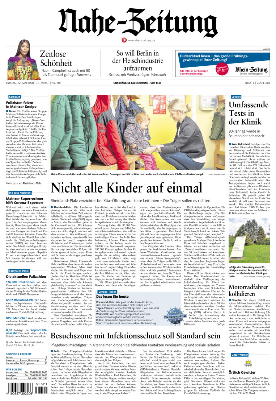 Nahe-Zeitung vom Freitag, 22.05.2020