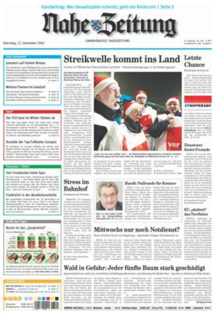Nahe-Zeitung vom Dienstag, 17.12.2002