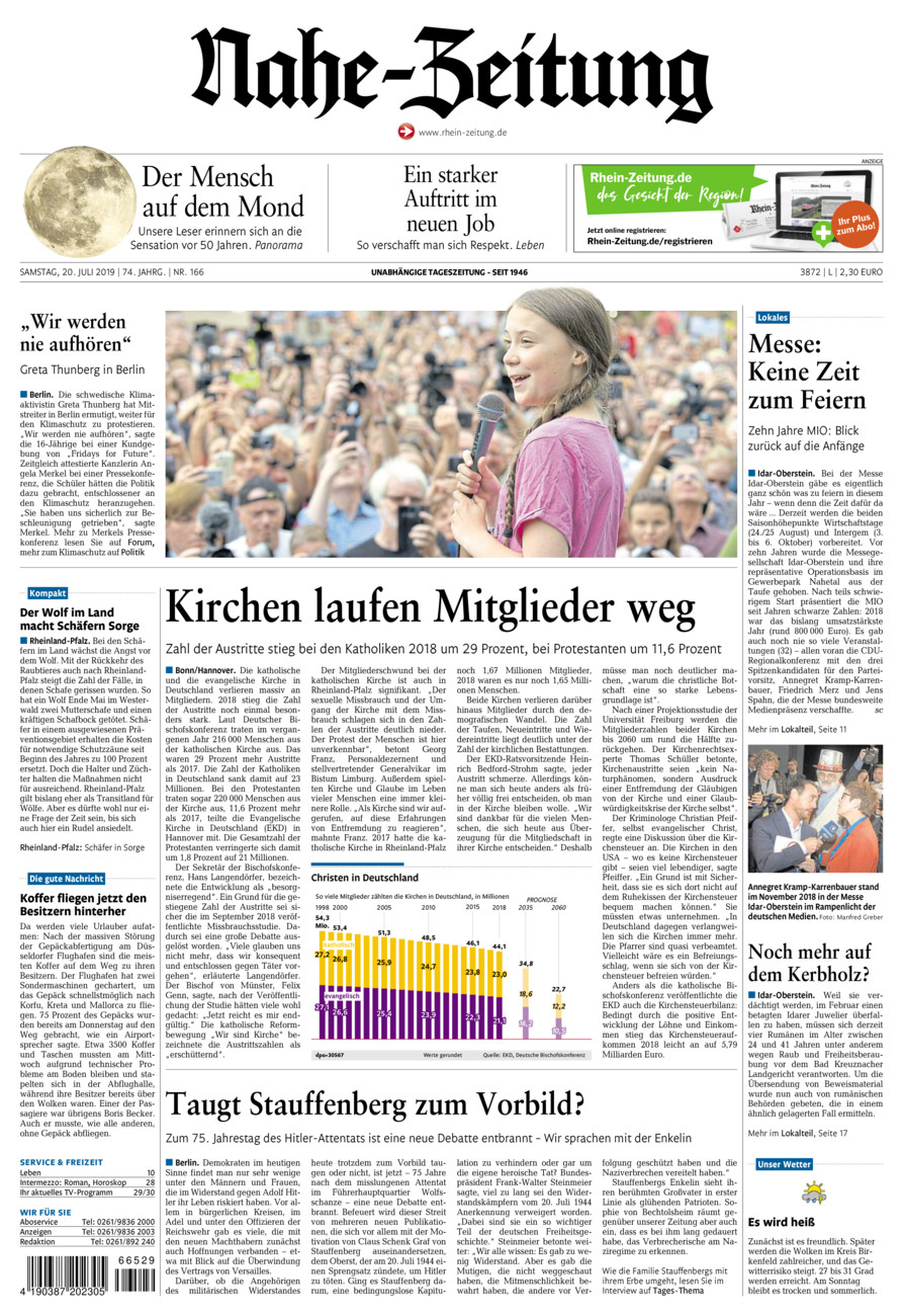 Nahe-Zeitung vom Samstag, 20.07.2019