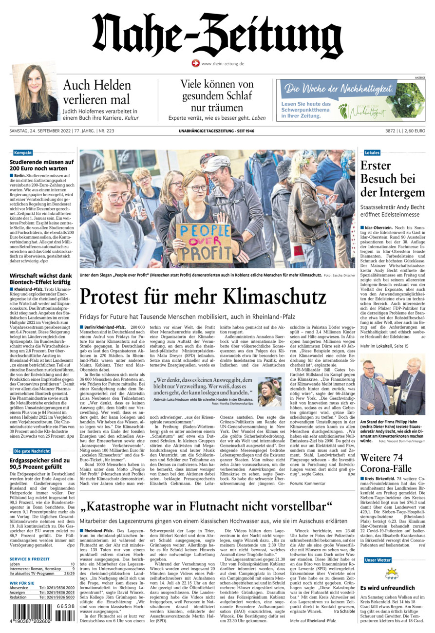 Nahe-Zeitung vom Samstag, 24.09.2022
