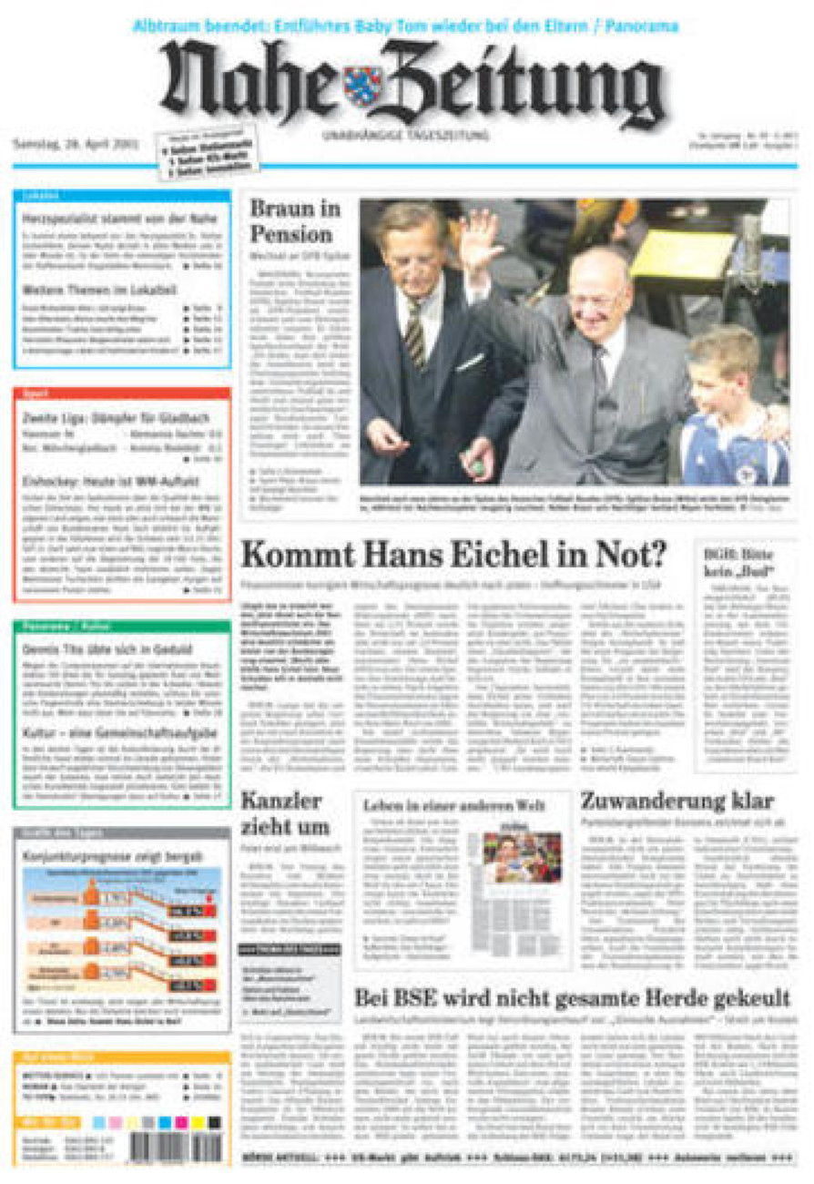 Nahe-Zeitung vom Samstag, 28.04.2001