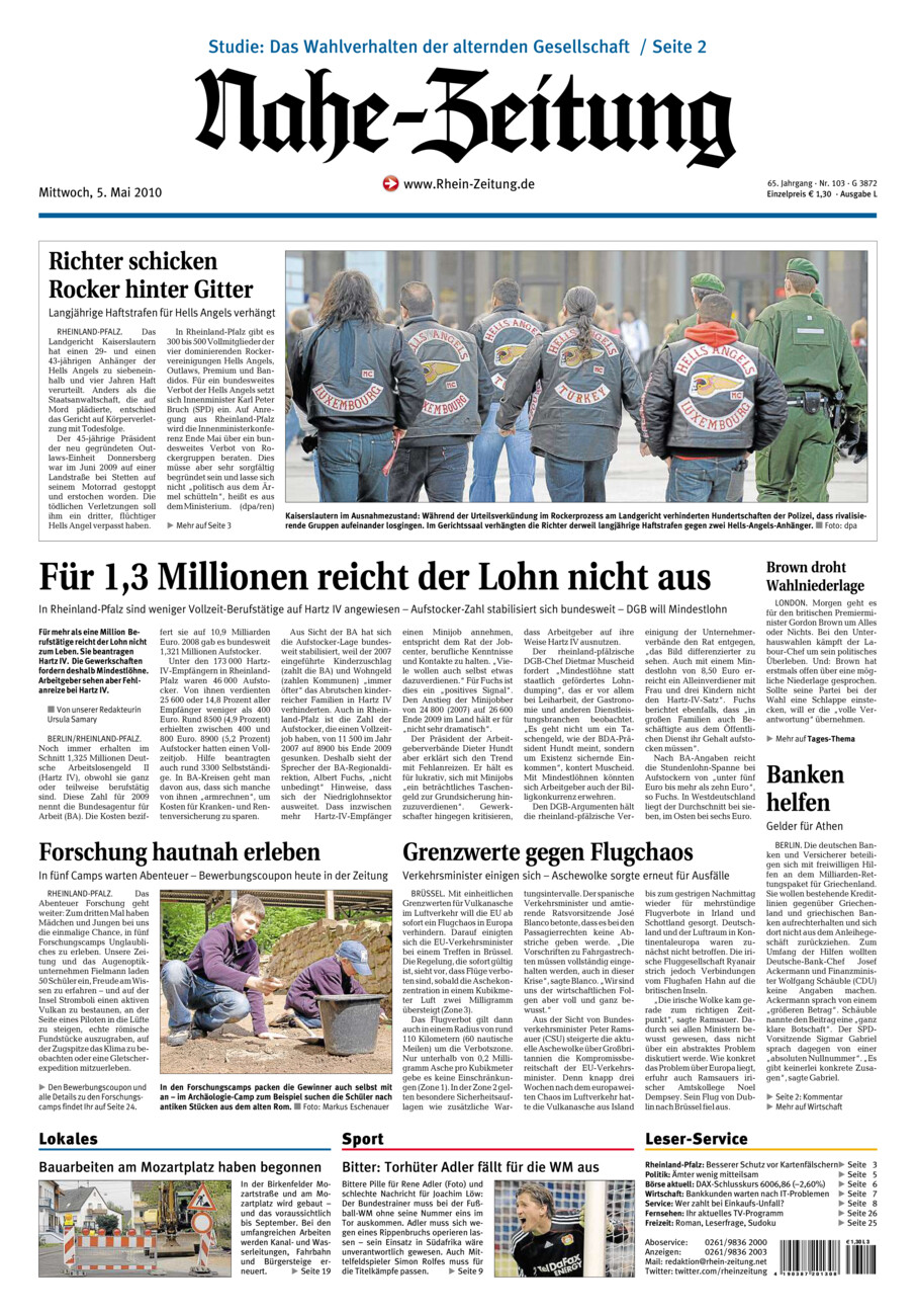 Nahe-Zeitung vom Mittwoch, 05.05.2010