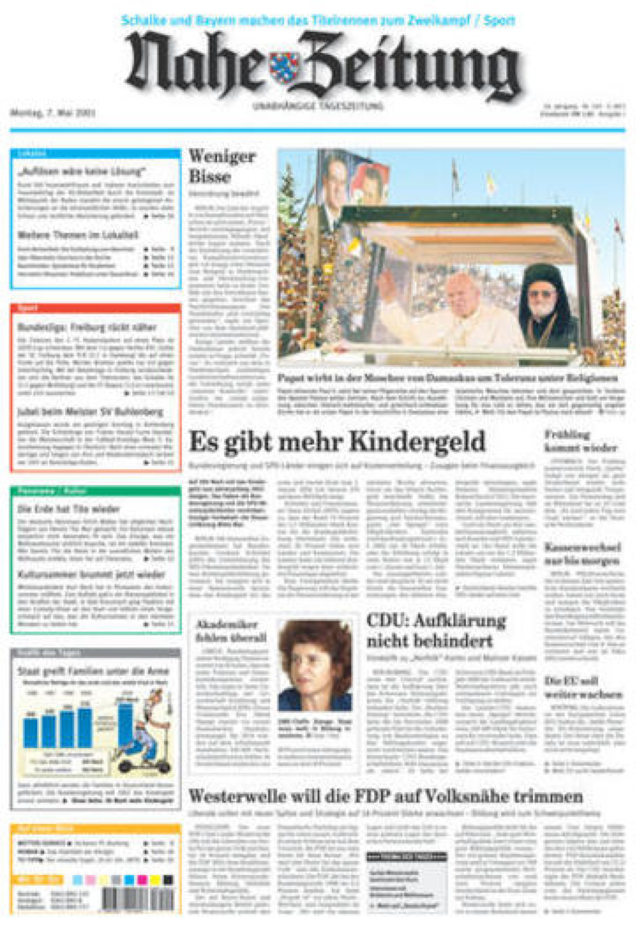 Nahe-Zeitung vom Montag, 07.05.2001