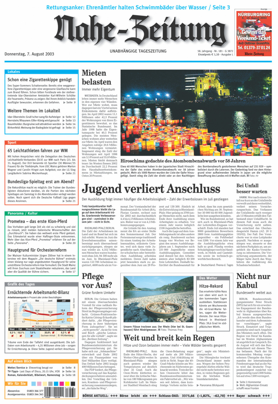 Nahe-Zeitung vom Donnerstag, 07.08.2003
