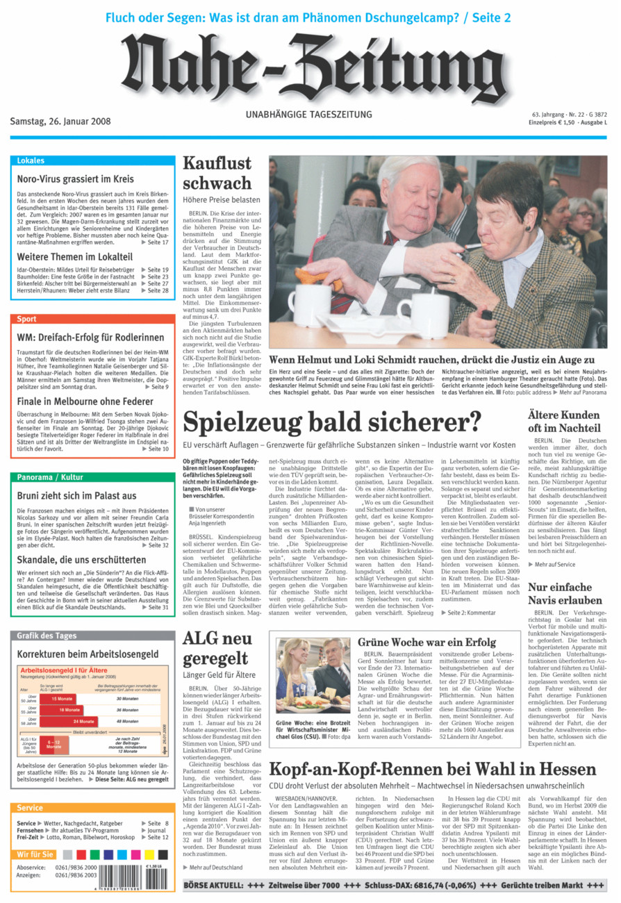 Nahe-Zeitung vom Samstag, 26.01.2008