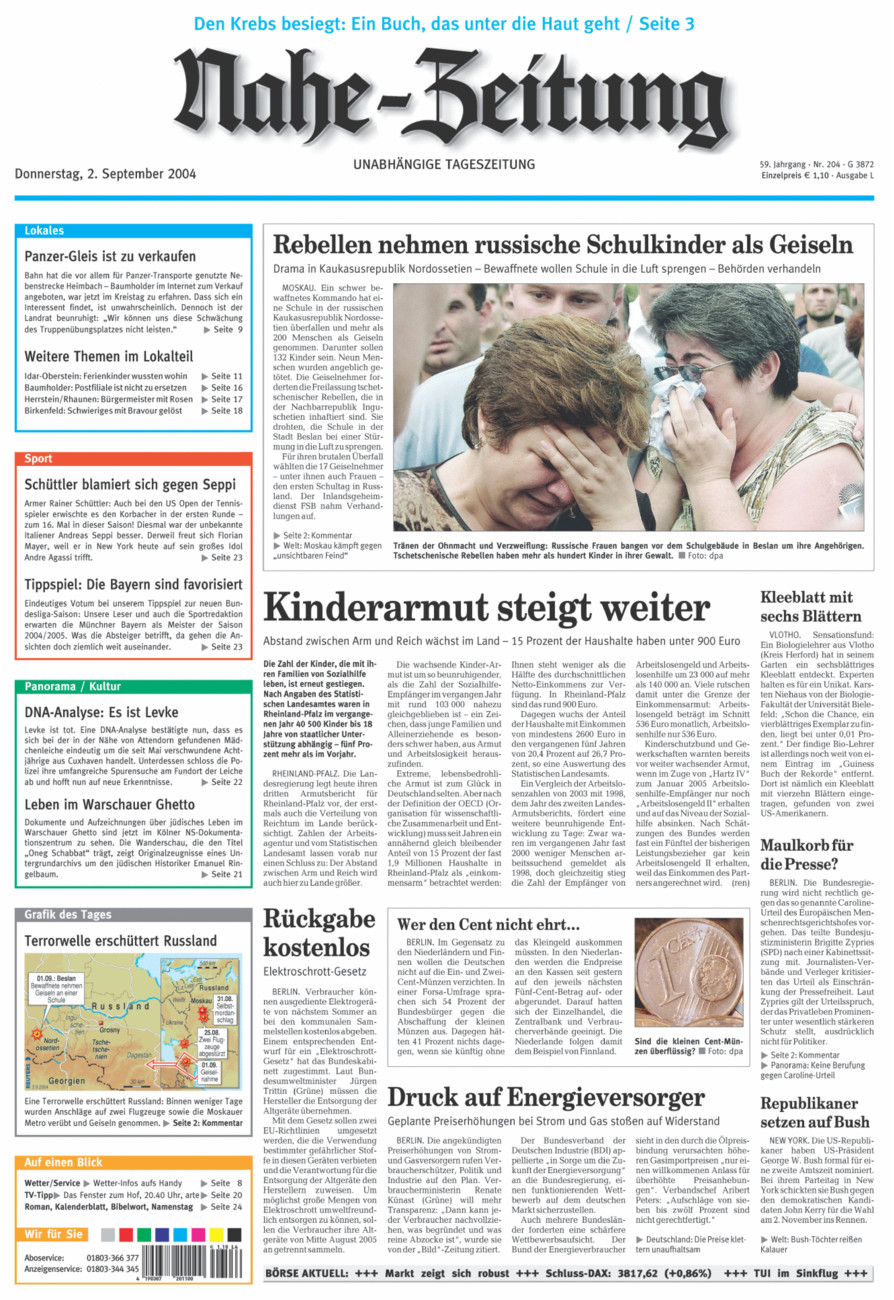 Nahe-Zeitung vom Donnerstag, 02.09.2004