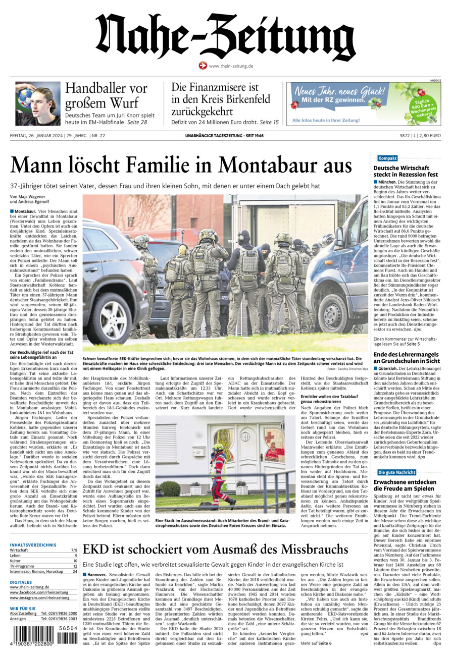 Nahe-Zeitung vom Freitag, 26.01.2024