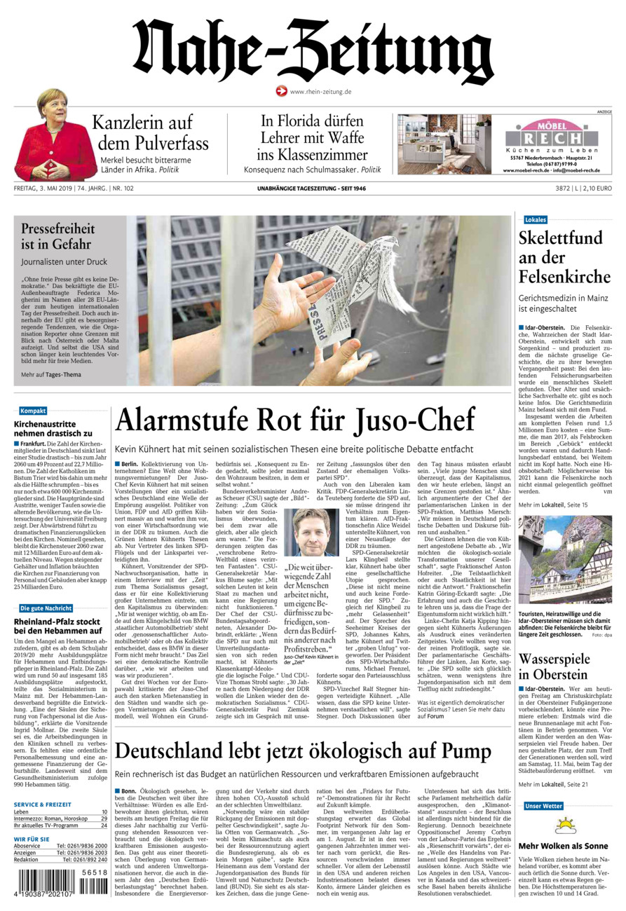 Nahe-Zeitung vom Freitag, 03.05.2019