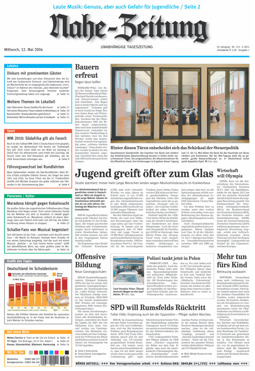 Nahe-Zeitung vom Mittwoch, 12.05.2004