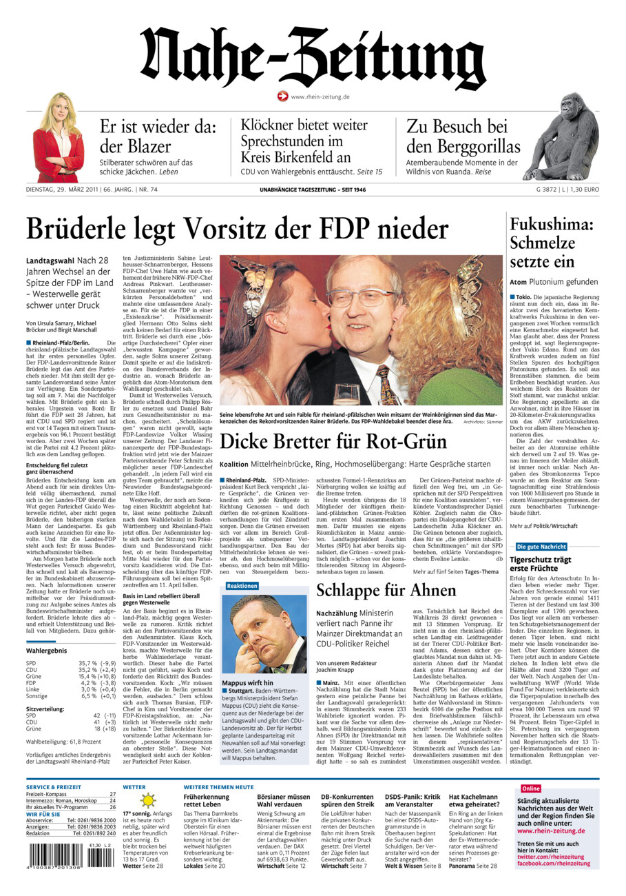 Nahe-Zeitung vom Dienstag, 29.03.2011