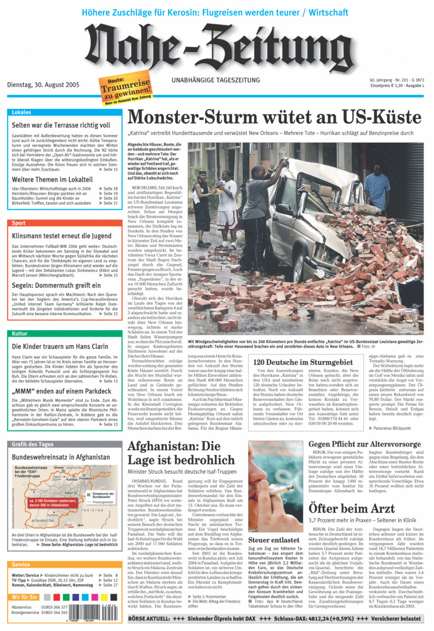 Nahe-Zeitung vom Dienstag, 30.08.2005