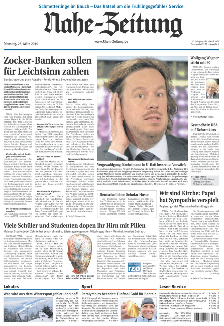 Nahe-Zeitung vom Dienstag, 23.03.2010