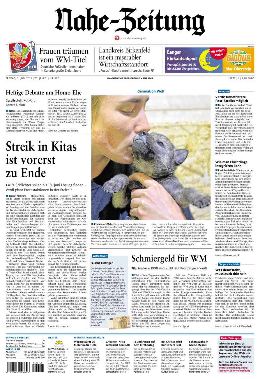 Nahe-Zeitung vom Freitag, 05.06.2015