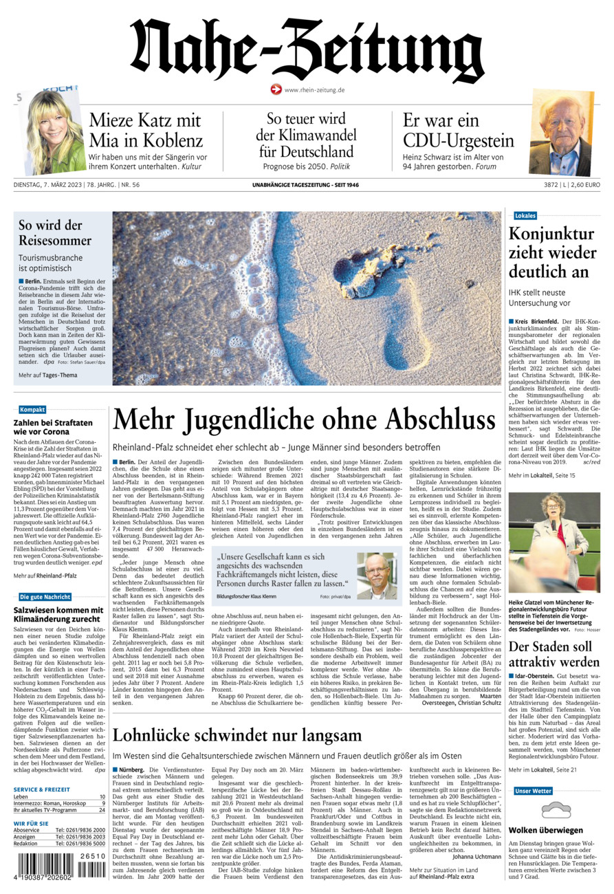 Nahe-Zeitung vom Dienstag, 07.03.2023