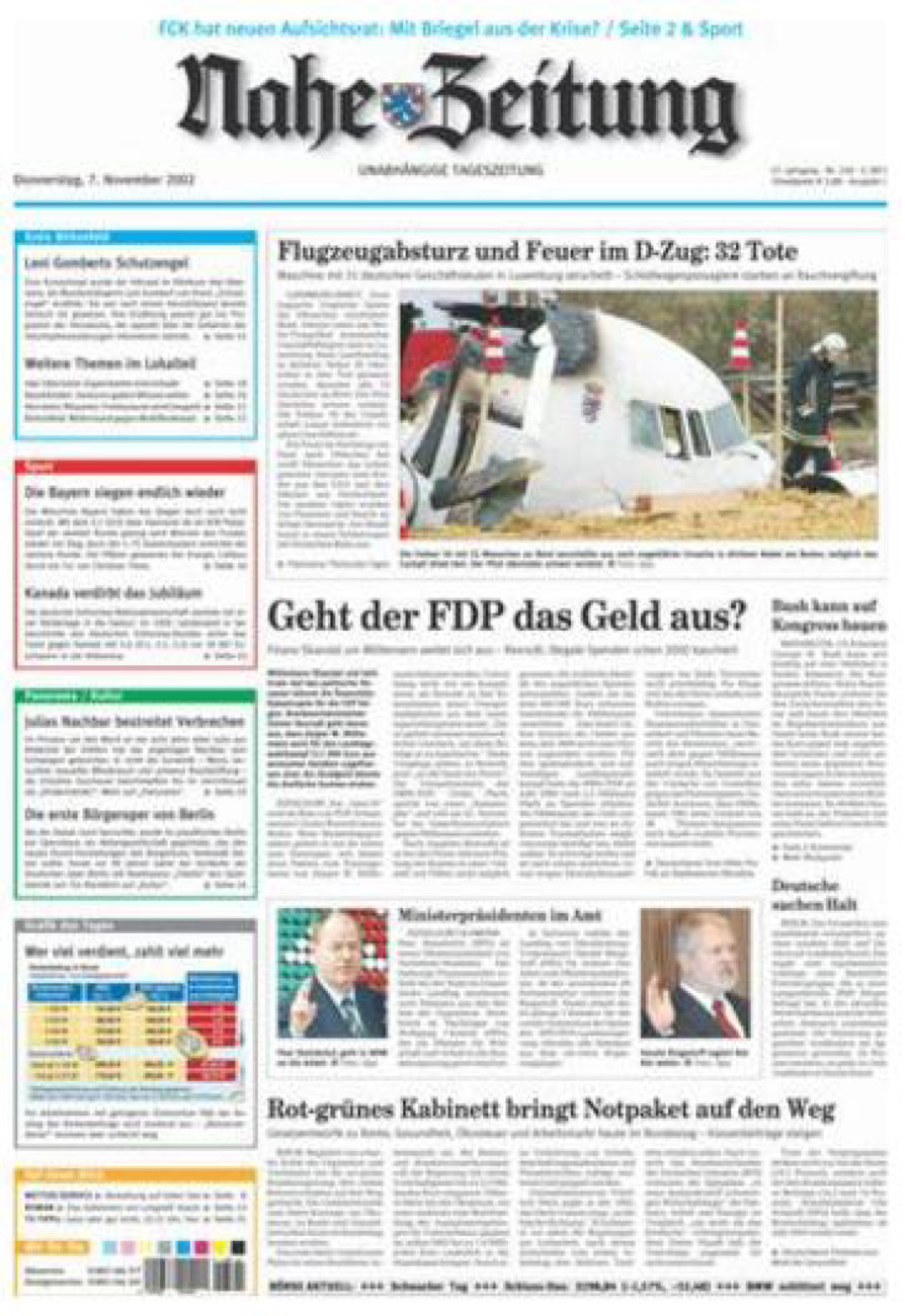 Nahe-Zeitung vom Donnerstag, 07.11.2002