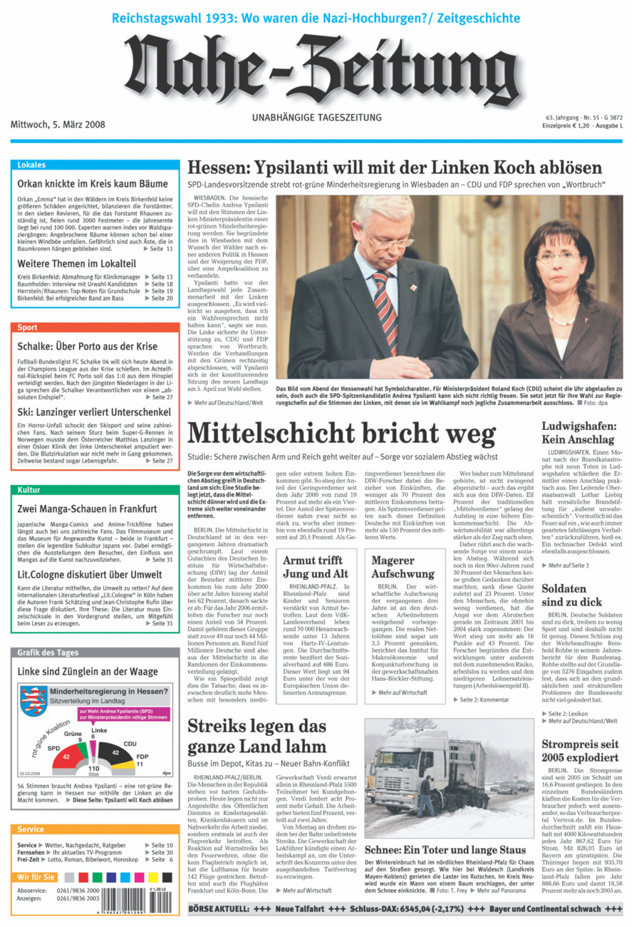 Nahe-Zeitung vom Mittwoch, 05.03.2008