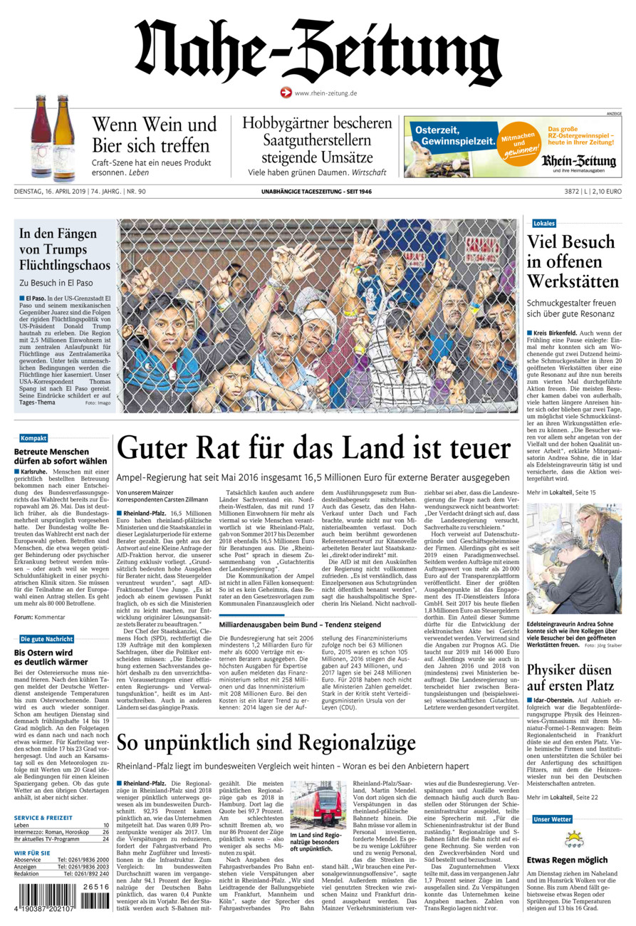Nahe-Zeitung vom Dienstag, 16.04.2019