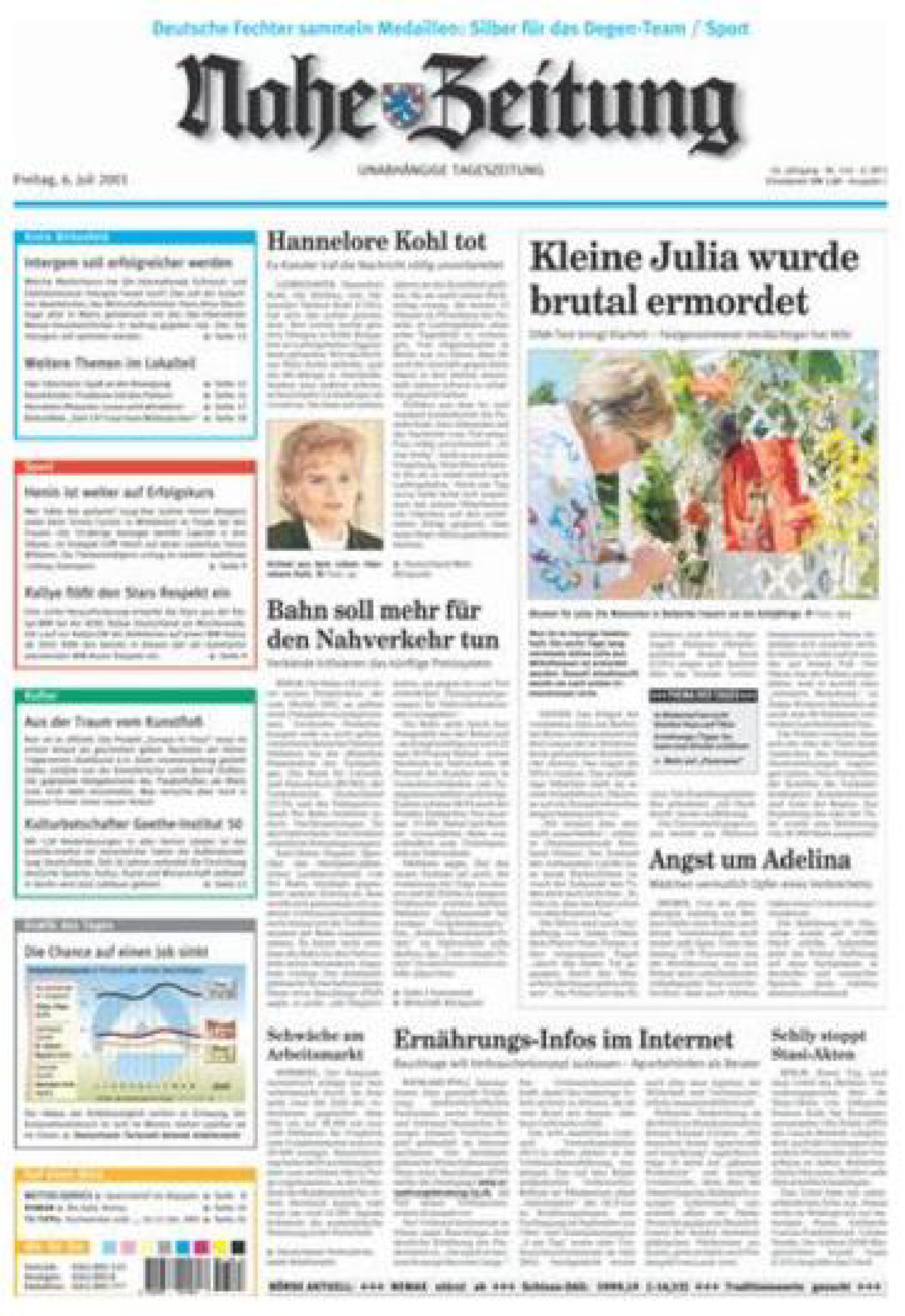 Nahe-Zeitung vom Freitag, 06.07.2001