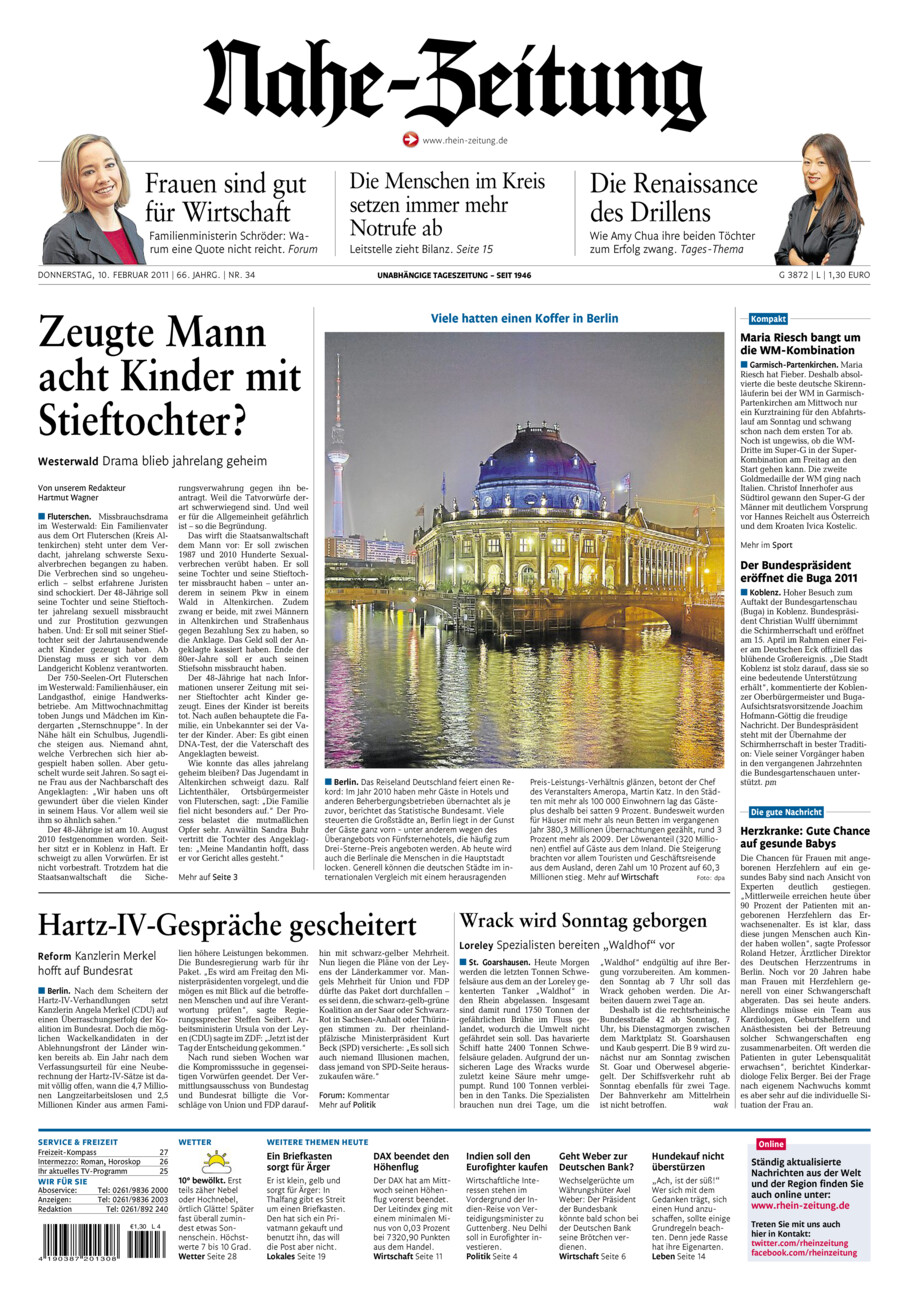 Nahe-Zeitung vom Donnerstag, 10.02.2011