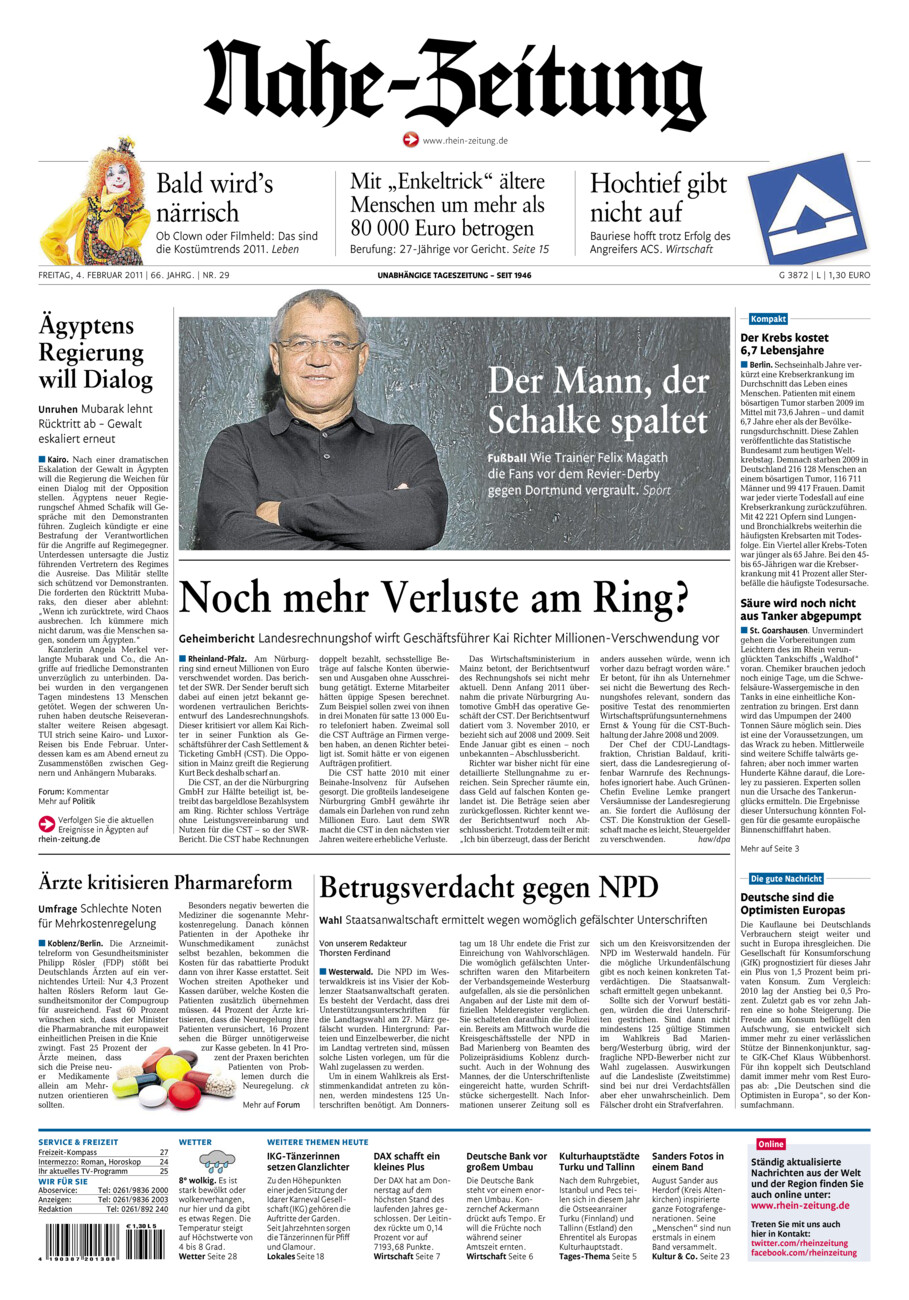 Nahe-Zeitung vom Freitag, 04.02.2011