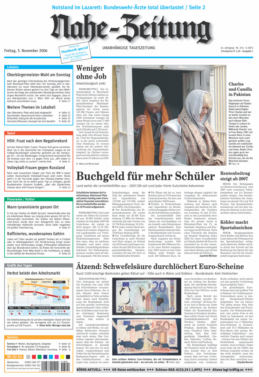 Nahe-Zeitung vom Freitag, 03.11.2006