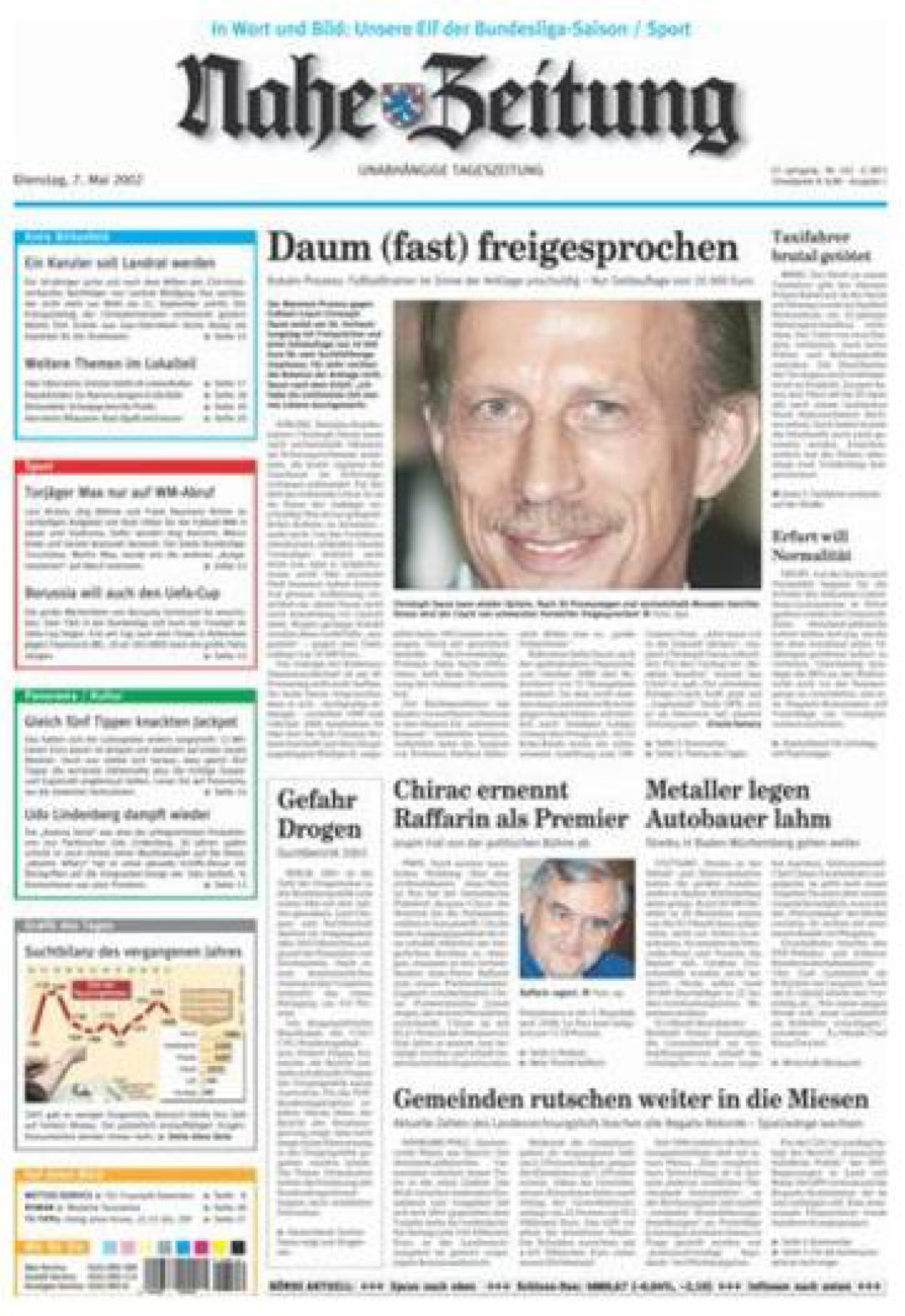 Nahe-Zeitung vom Dienstag, 07.05.2002