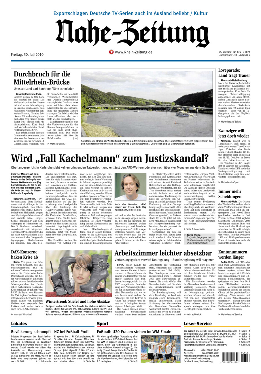 Nahe-Zeitung vom Freitag, 30.07.2010