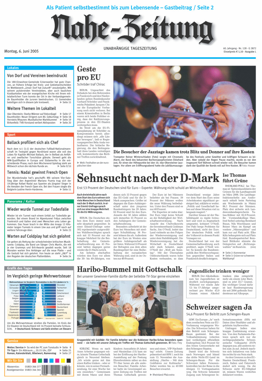 Nahe-Zeitung vom Montag, 06.06.2005