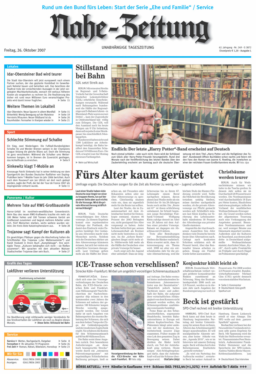 Nahe-Zeitung vom Freitag, 26.10.2007